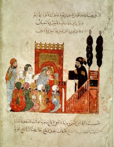 Ms Ar 5847 f.18v, Abou Zayd che predica nella Moschea, da 